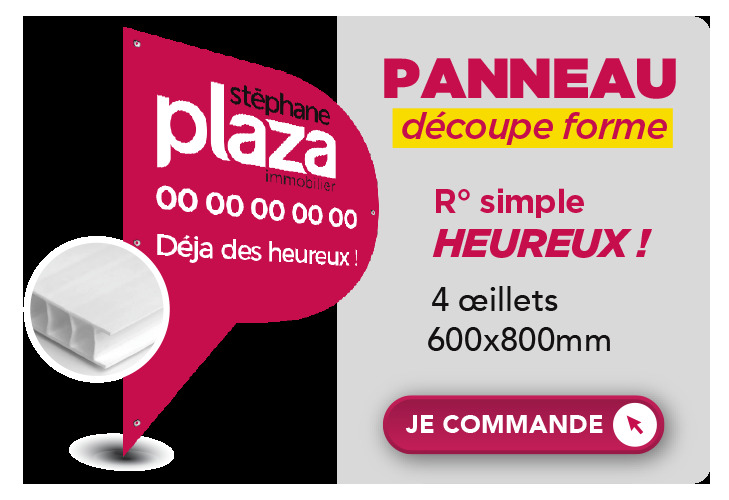 Panneau découpe forme : HEUREUX Recto - 600x800 mm