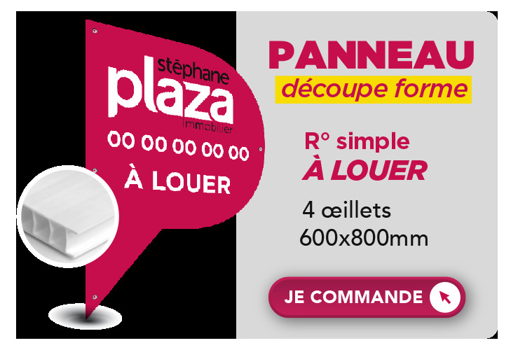 Panneau découpe forme : À LOUER Recto - 600x800 mm