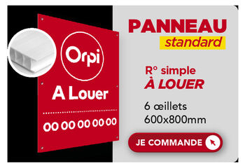 Panneau standard : À LOUER Recto Rouge - 600x800 mm