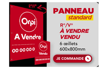 Panneau standard : À VENDRE | VENDU Recto Verso Rouge - 600x800 mm