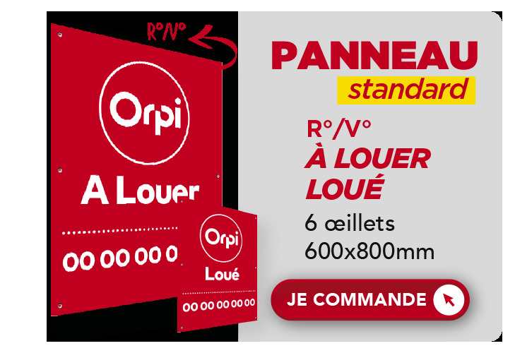 Panneau standard : À LOUER | LOUÉ Recto Verso Rouge - 600x800 mm