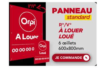 Panneau standard : À LOUER | LOUÉ Recto Verso Rouge - 600x800 mm