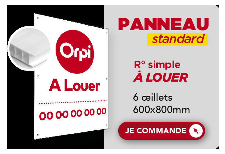 Panneau standard : À LOUER Recto - 600x800 mm