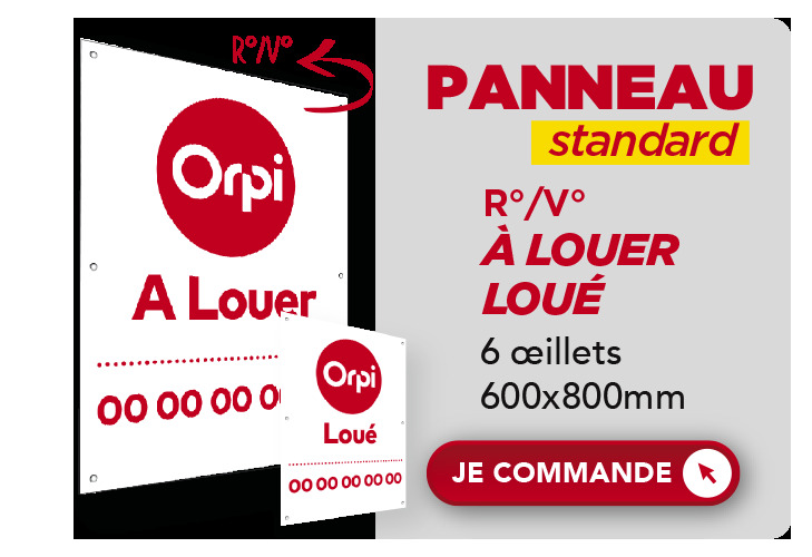 Panneau standard : À LOUER | LOUÉ Recto Verso - 600x800 mm